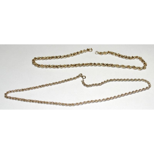 475 - 2 x vintage .925 silver rope chains