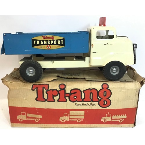 19 - Vintage 1950s -60s Pressed Steel Triang Transport Van /  Truck Lorry. Great condition for age with l... 