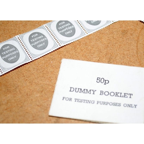 255 - Stamps: reel of 'Poached Egg' testing stamps c/w dummy testing booklet