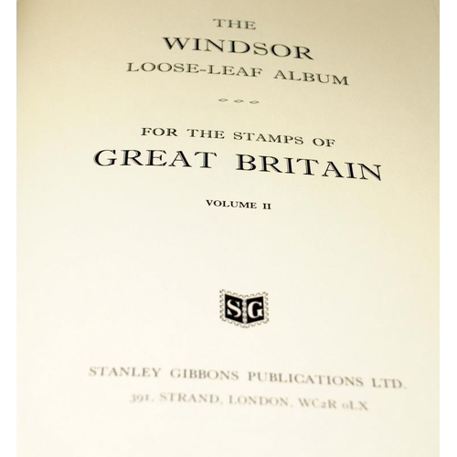 259 - Stamps: 2 x Windsor albums GB 50's, 60's and 70's definitives, commemoratives and four suppliments