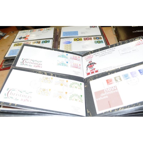 266 - Stamps: 6 albums of First Day Covers 1936-1990's. includes traffic light gutter pairs and booklets