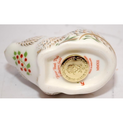 280 - 2 x Royal Crown Derby paperweight with gold stopper. 2004 bunny and 2012 riverbank vole