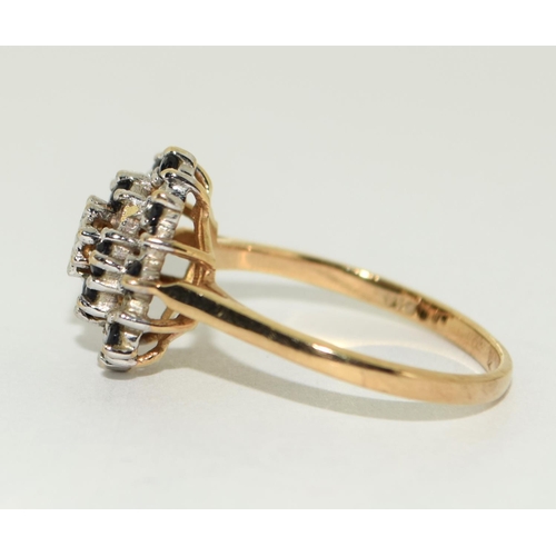 481 - A 9ct Gold Ladies Cross Over Ring, Set with 2 Brilliant Cut Diamonds. Size O