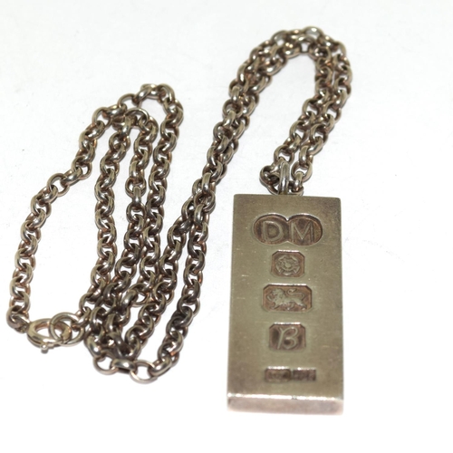 450 - 925 silver Ingot Necklace 46g