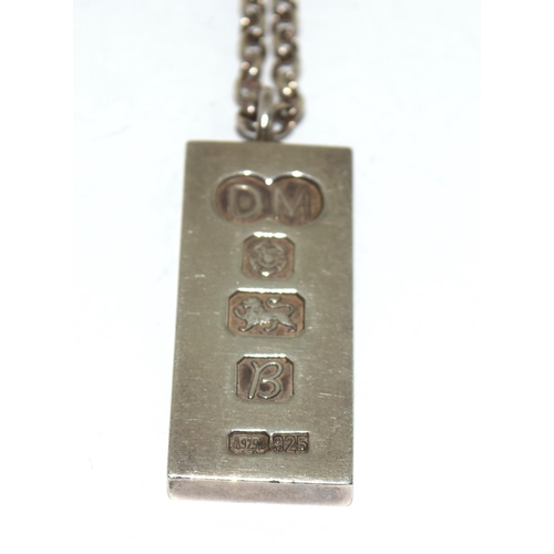 450 - 925 silver Ingot Necklace 46g