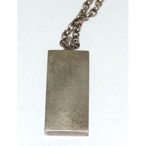 450 - 925 silver Ingot Necklace 46g