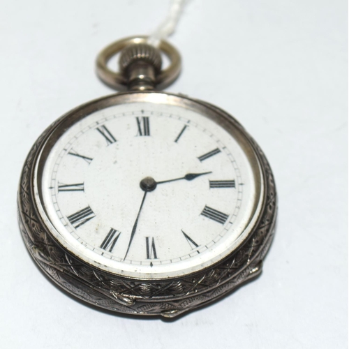 473 - A Victorian Silver Pocket Watch. H/M Birmingham 1880. Works, Ticks, Needs a Clean.