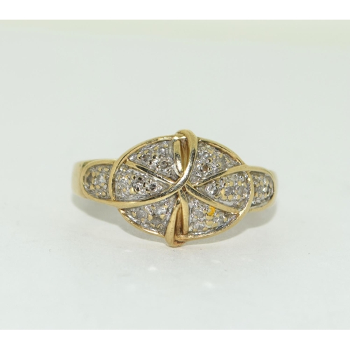 480 - A 9ct Gold Diamond Ring. H/M Dia in Ring. 3.2g. Size S