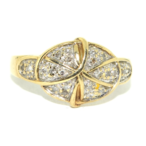 480 - A 9ct Gold Diamond Ring. H/M Dia in Ring. 3.2g. Size S