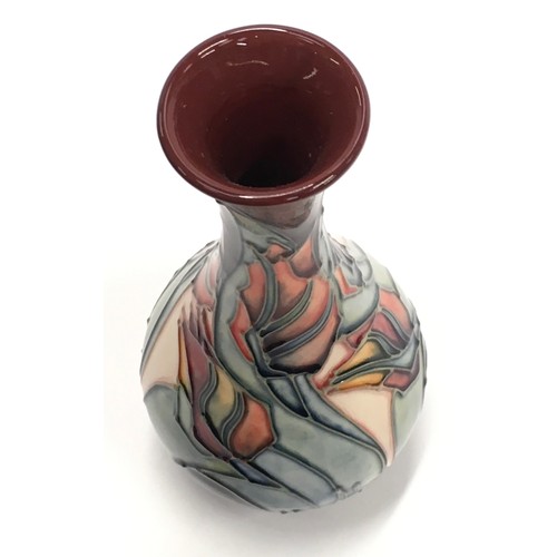 183 - Moorcroft Sally Tuffin Red Tulip vase 1993. Tubeliner Gillian Powell. Paintress Sylvia Abell. 7