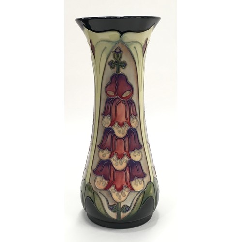 186 - Moorcroft Rachel Bishop Foxglove vase 1994. Tubeliner Gillian Leese. Paintress Hayley Smith. 12