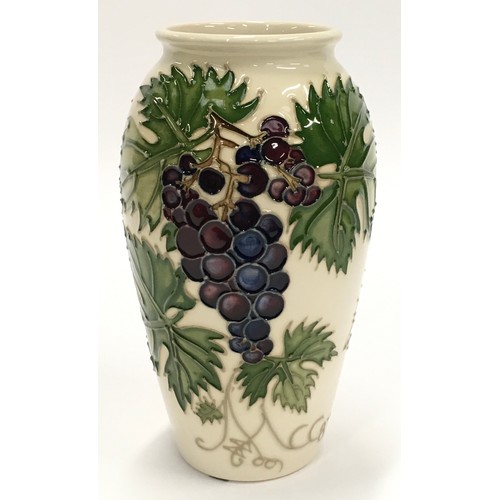 188 - Moorcroft Sally Tuffin Grapevine vase 1987/8. Tubeliner Katherine Keeling. Paintress Sandra Eaton. 7... 