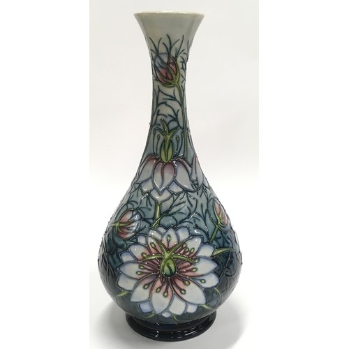 189 - Moorcroft Rachel Bishop Love in a Mist Vase 1996. Limited edition 124/300. Tubeliner Gillian Powell.... 