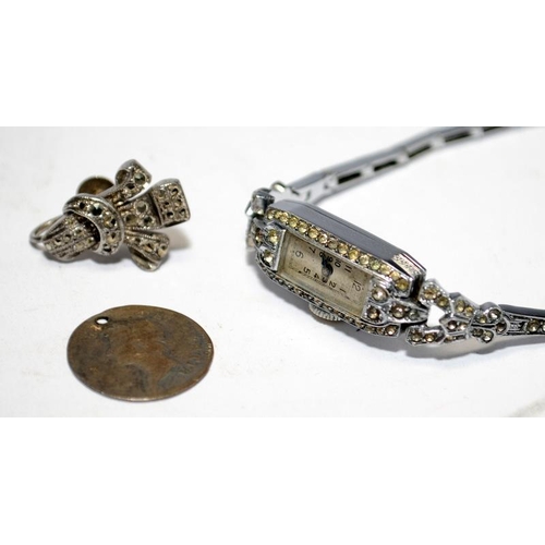 388 - Collection of vintage silver items to include a Celtic brooch and silver watches