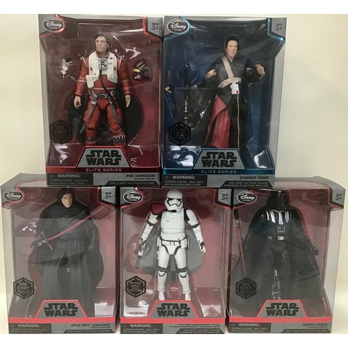 50 - 19 Disney store Die-cast 6” Star Wars Elite metal figurines. To include Baze Malbus - Han Solo - Kyl... 