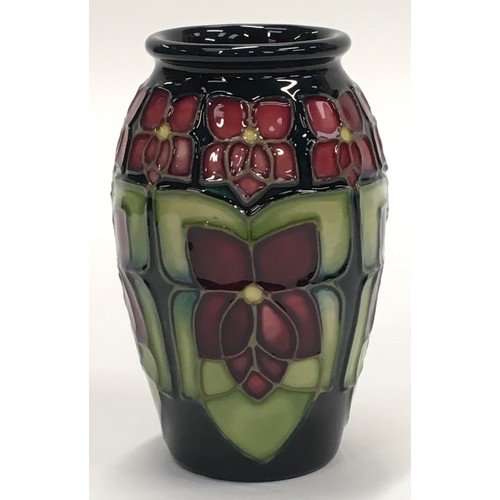 194 - Moorcroft Sally Tuffin Violet vase 1998. Tubeliner Louise Llewellyn. Paintress Karen Walter. 4