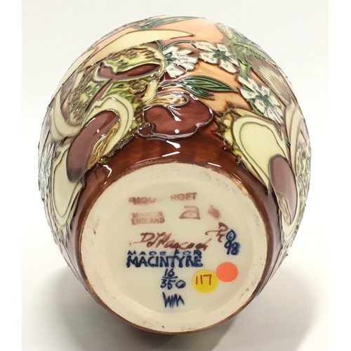 195 - Moorcroft Debbie Hancock Underwood vase 1998. Limited edition 16/350. Tubeliner Sarah Pendlebury. Pa... 