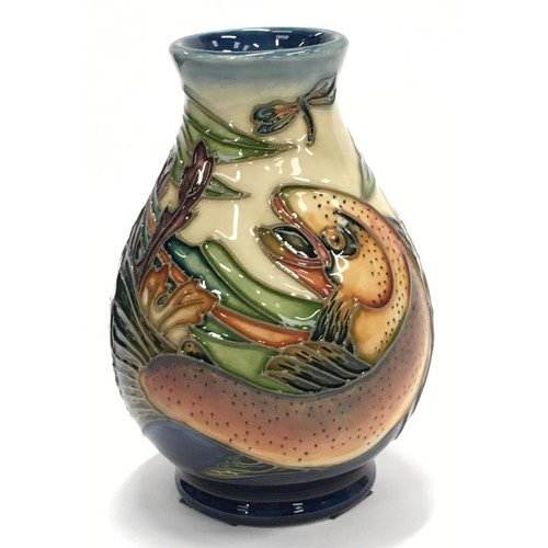 197 - Moorcroft Philip Gibson Trout vase. 5