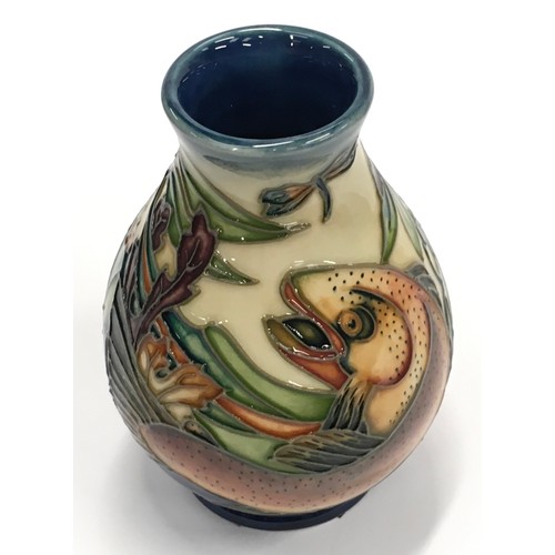 197 - Moorcroft Philip Gibson Trout vase. 5