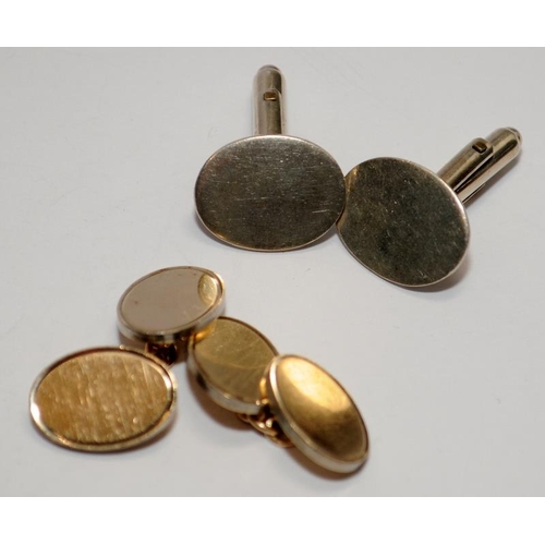 377 - A large selection of sterling silver vintage cuff links.