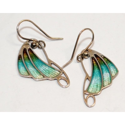 403 - Scottish Ortak 925 silver enameled earrings.