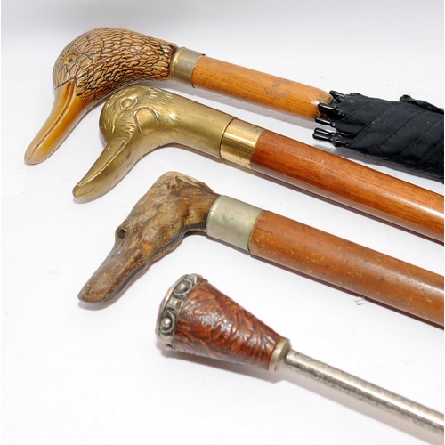 210 - Collection of vintage walking sticks. 6 in lot