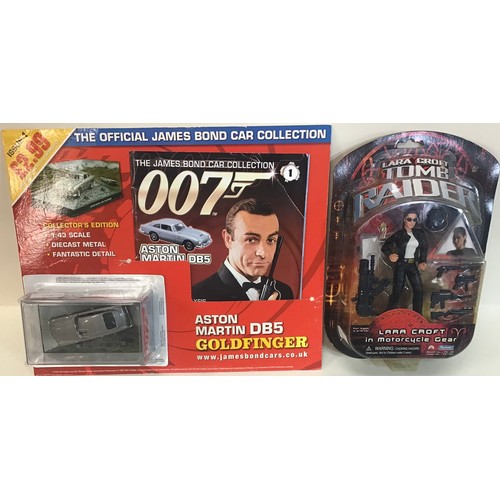 53 - James Bond No.1 Diecast Model plus sealed Tomb Raider motorcycle gear. The James Bond Car Collection... 