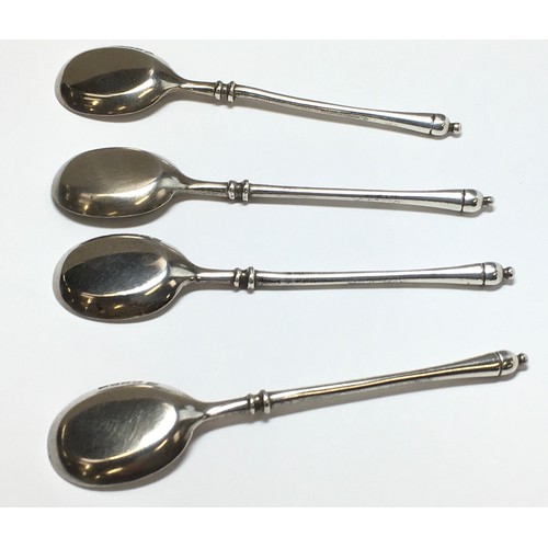 371 - Set of four silver coffee/salt spoons - Scottish 1939 by Edward & Son 33.5g total weight.