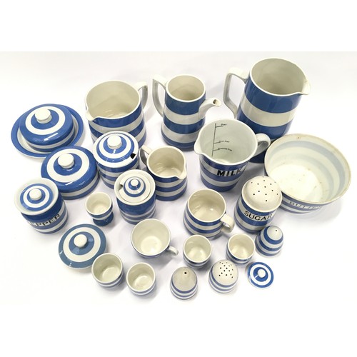 238 - T.G. Green & Co Cornish Kitchen Ware blue and white good collection to include butter bowl, milk jug... 