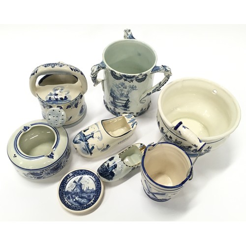 304 - Collection of blue and white Delft pottery.