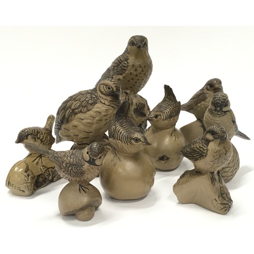 305 - Poole Pottery collection of Barbara Linley Adams stoneware birds (9).