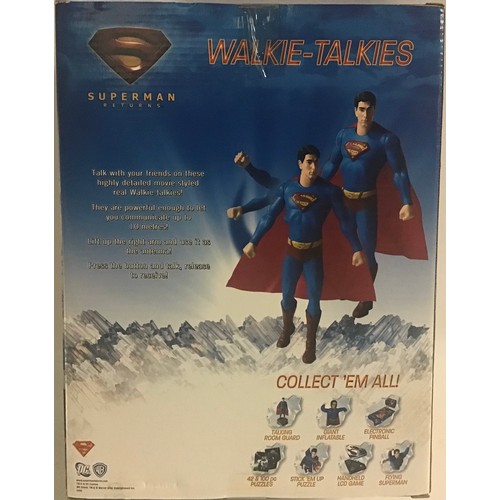 86 - 2 x Superman Returns factory sealed box sets. We have a boxed set of Walkie Talkies along with a ‘Hy... 