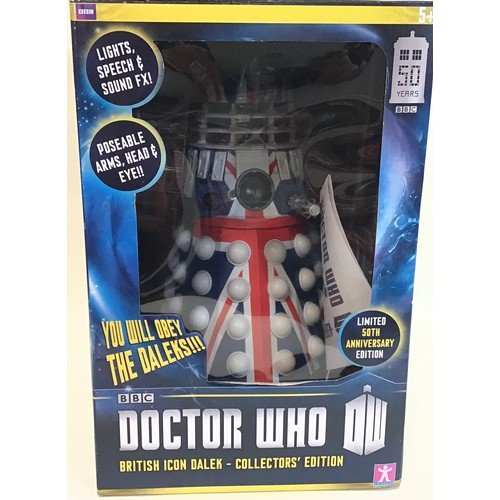 91 - 2 used boxed Daleks. First up we have a Doctor Who British Icon Dalek released for a 50th Anniversar... 