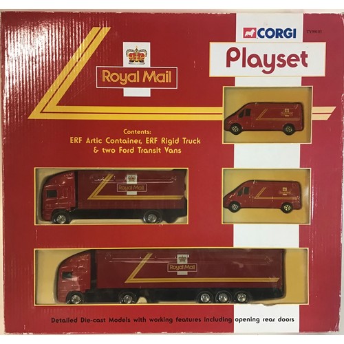 71 - Corgi Superhaulers TY99103 Royal Mail play set ERF & Ford Transits Along with a boxed Airfix - 1/24 ... 