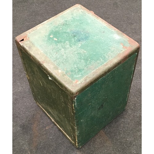 328 - Antique cast iron safe with age related patina 56x43x40cm.