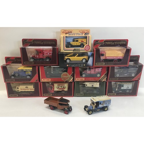 98 - Matchbox Models of Yesteryear x 10 boxed die cast vehicles along with 4 others.