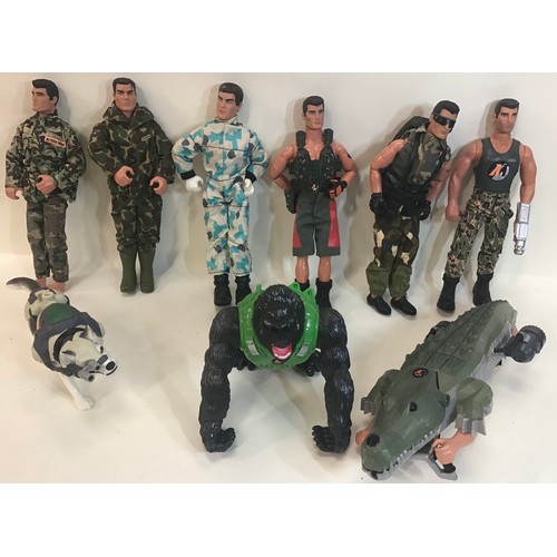 108 - Large box of various Action men along with a Artic mission Husky - Gorilla - Crocodile - Dr X figure... 