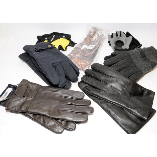 341 - A quantity of mens gloves including thermal, leather and tweed examples. Many still with tags attach... 