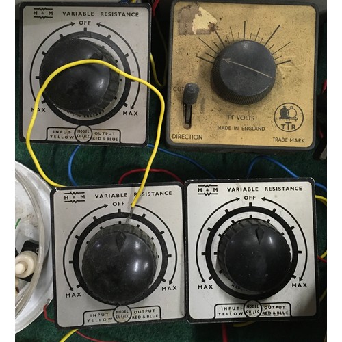 344 - A collection of Hornby, Triang, Trix, Hammant & Morgan and other power supply units, Resistance cont... 