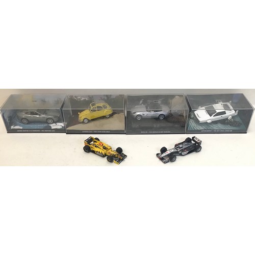 121 - 4 Bond Model Cars by Fabbri to include - Lotus Esprit - BMW Z8 - Citroën 2CV and Aston Martin V12 Va... 