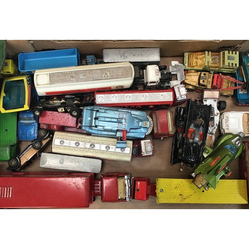 123 - 3 boxes to comprise of various die cast matchbox / Dinky toy vehicles etc. all found in play worn co... 