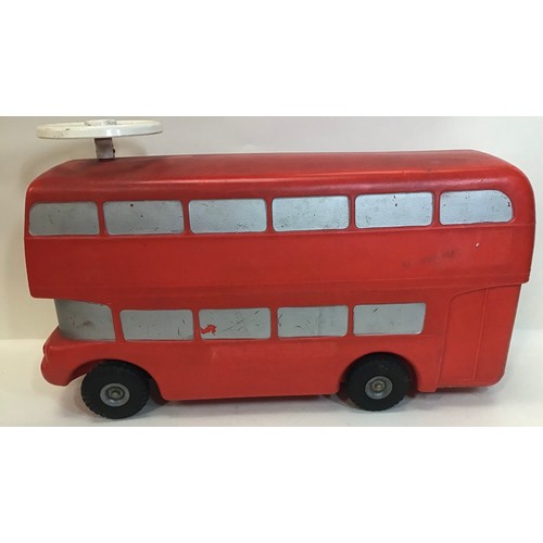 119 - Vintage 1970s Space Hopper with Ribbed Horns (no punctures) and a child’s red ride on Routemaster bu... 