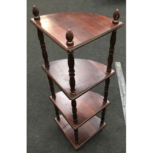 346 - 4 tier contemporary corner whatnot 114x46x33cm.