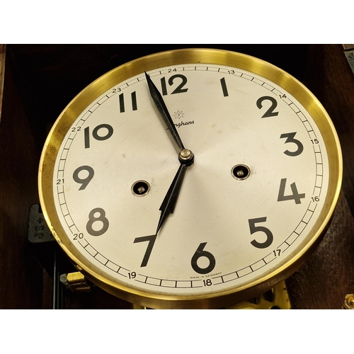 350 - Junghans vintage wall clock with key and pendulum