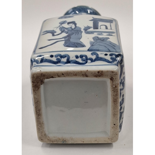 357 - Blue and white Oriental vase 36cm tall