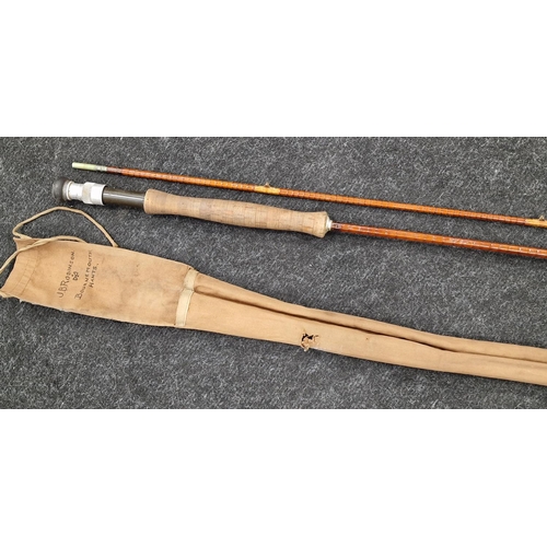 333 - Antique split cane fly fishing rod by J J.S Walker. Bampton & Co. Aldwick.