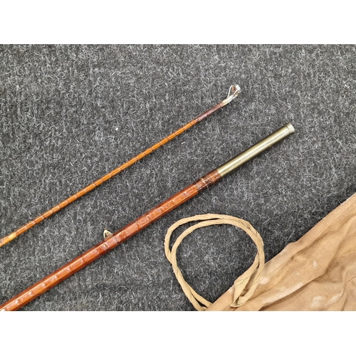 333 - Antique split cane fly fishing rod by J J.S Walker. Bampton & Co. Aldwick.