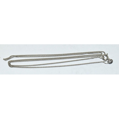 482 - A 9ct white gold fine neck chain.