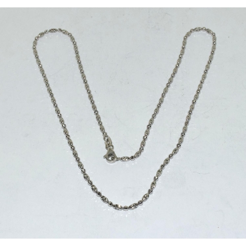 460 - An 18ct white gold fancy link necklace.