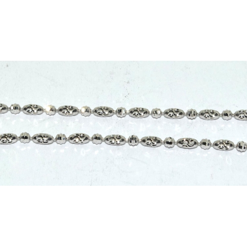 460 - An 18ct white gold fancy link necklace.